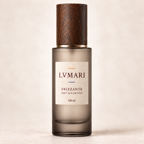 LVMARI FRIZZANTE smoky taupe body and hair mist with walnut cap